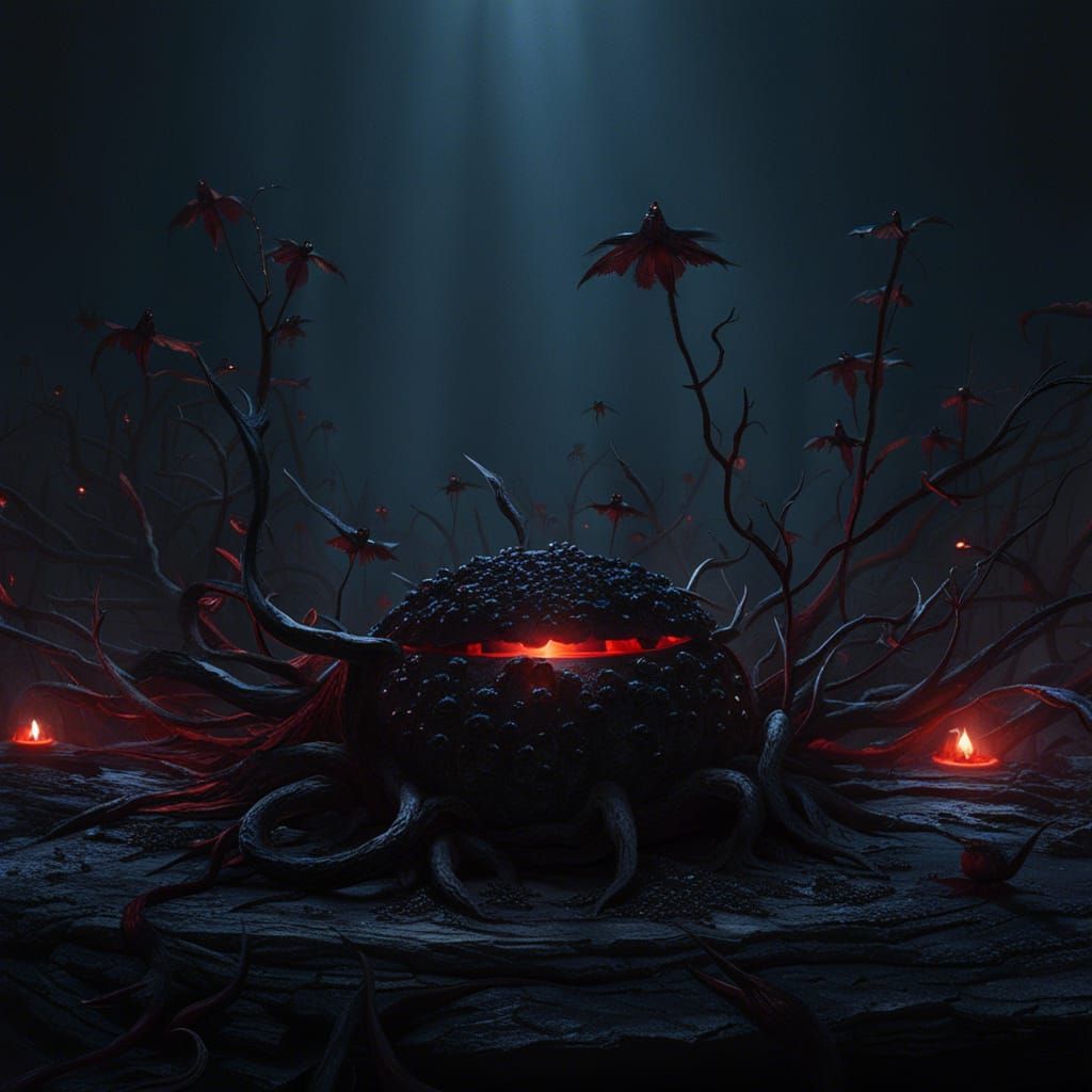 Dark Fantasy Cake with Skulls and Spiderwebs