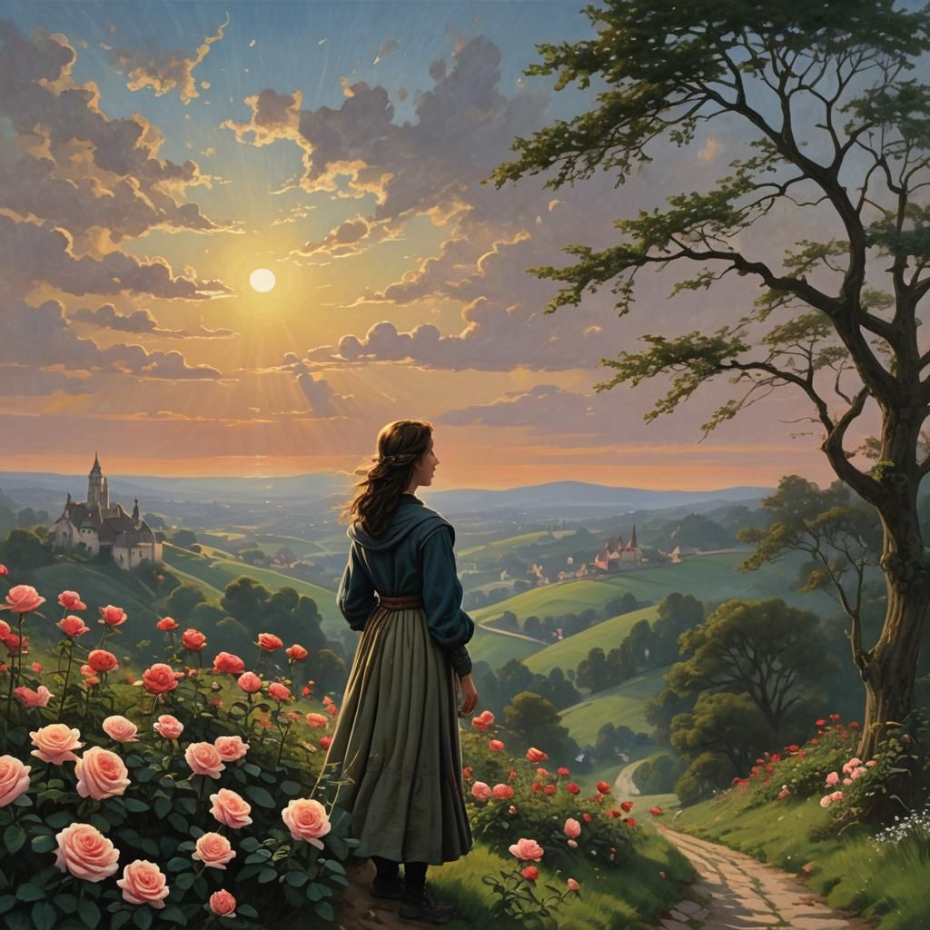 Sunset Over the Hills: A Nostalgic Landscape