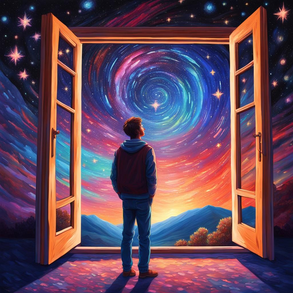 Surreal Astral Scene with Vibrant Colors