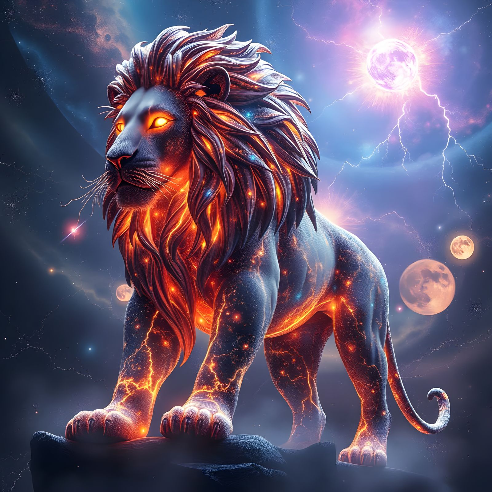 Cosmic Lion of Radiant Glory