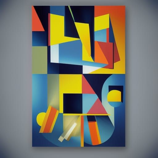 Cubist Microphone in Geometric Fauvism Style