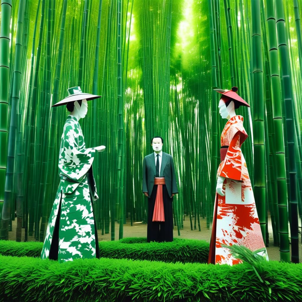 King and Queen in Symbolist Origami Style