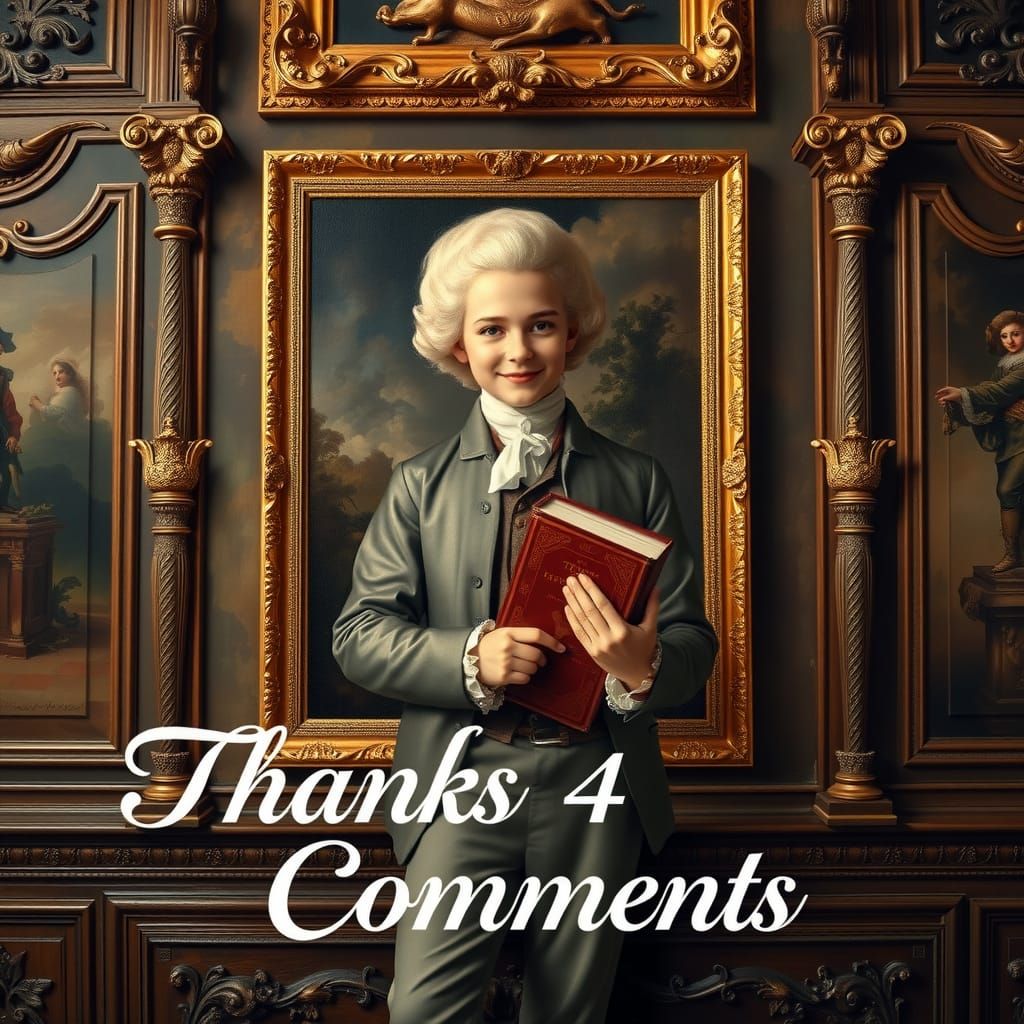 Elegant Scholar's Gratitude in Classic Oil Painting