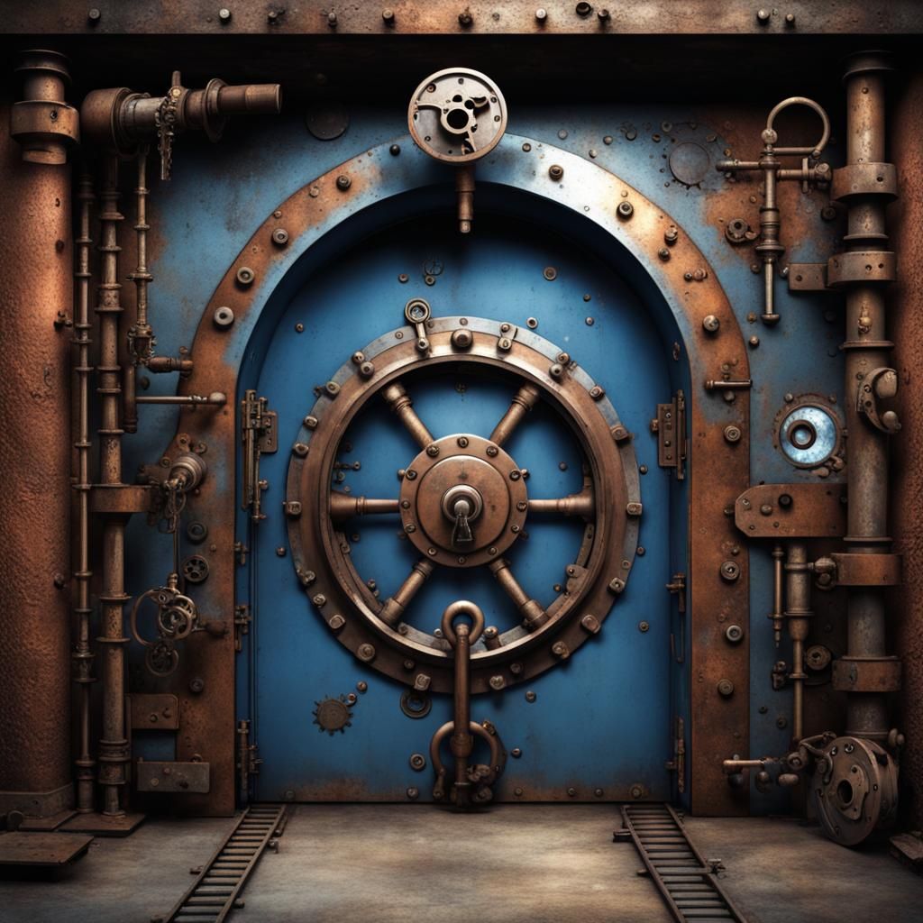 Steampunk Vault with Heart-Shaped Door