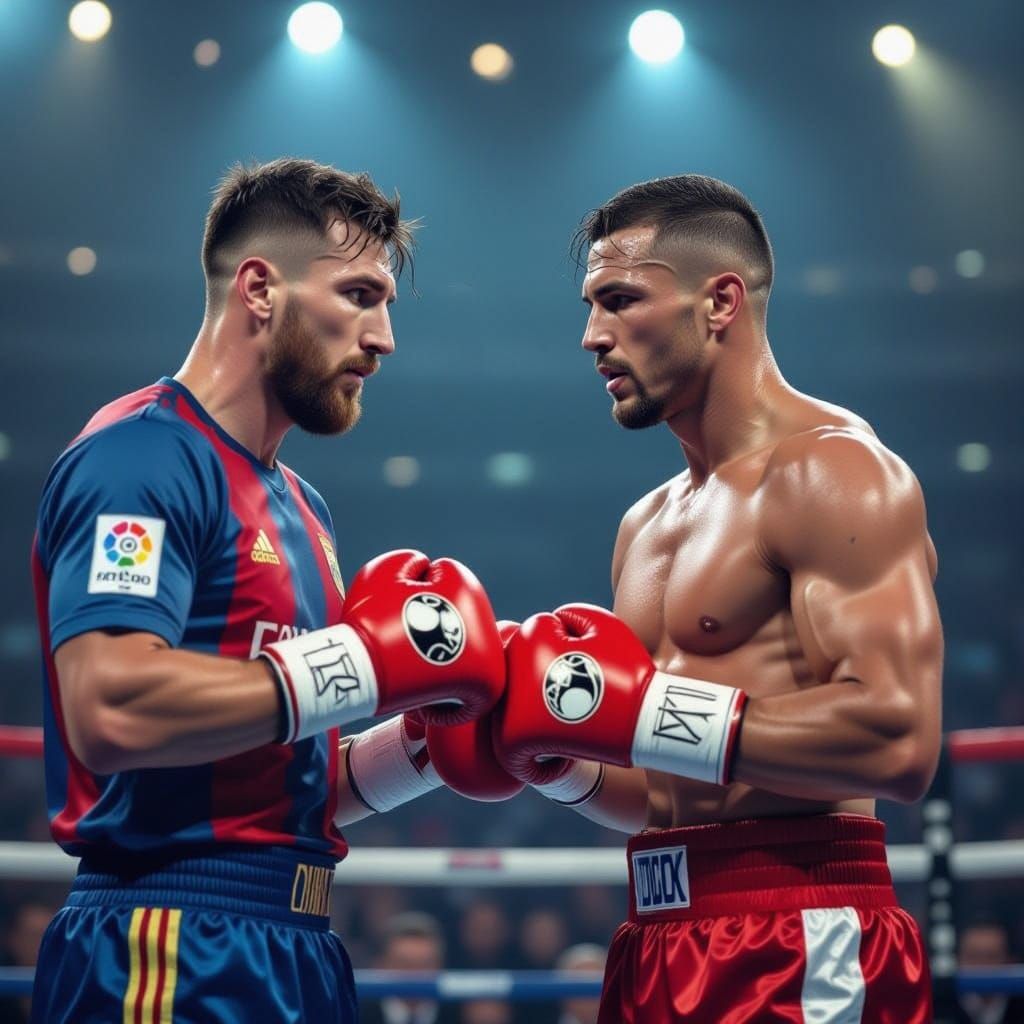 Messi and Ronaldo Engage in Epic Boxing Match