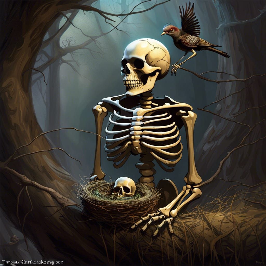 “A bird had made a nest in the man’s rib cage.”