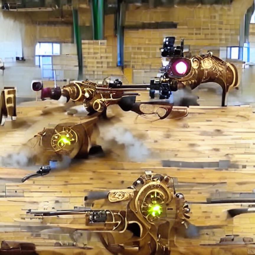 Steampunk Laser Rifle Firing