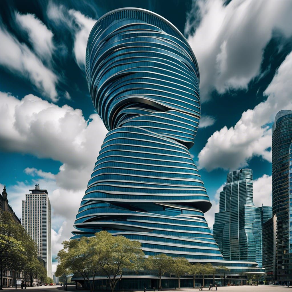 Van Gogh Style Spiraling Skyscraper Architecture