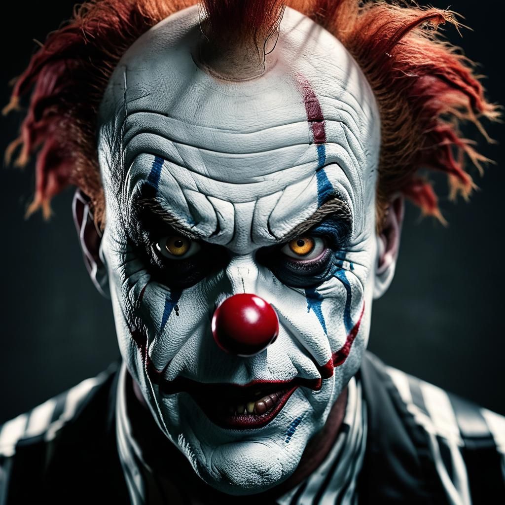 Terrifying Pennywise Clown in School Portrait