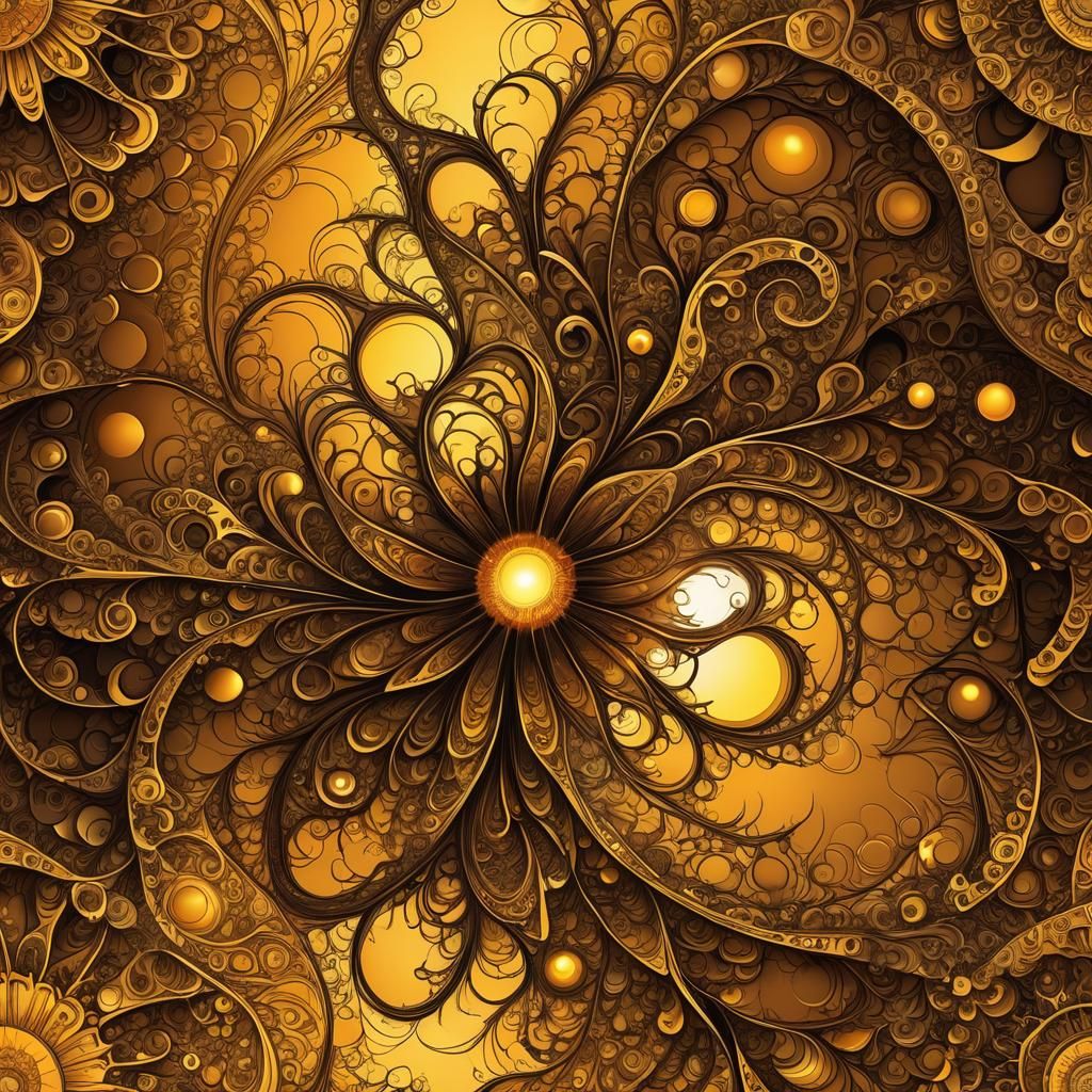 Radiant Sun Over Scorched Earth: Abstract Vector Fractal