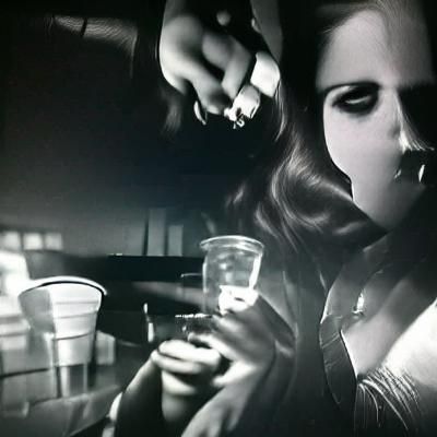 Film Noir Style Woman in Bar