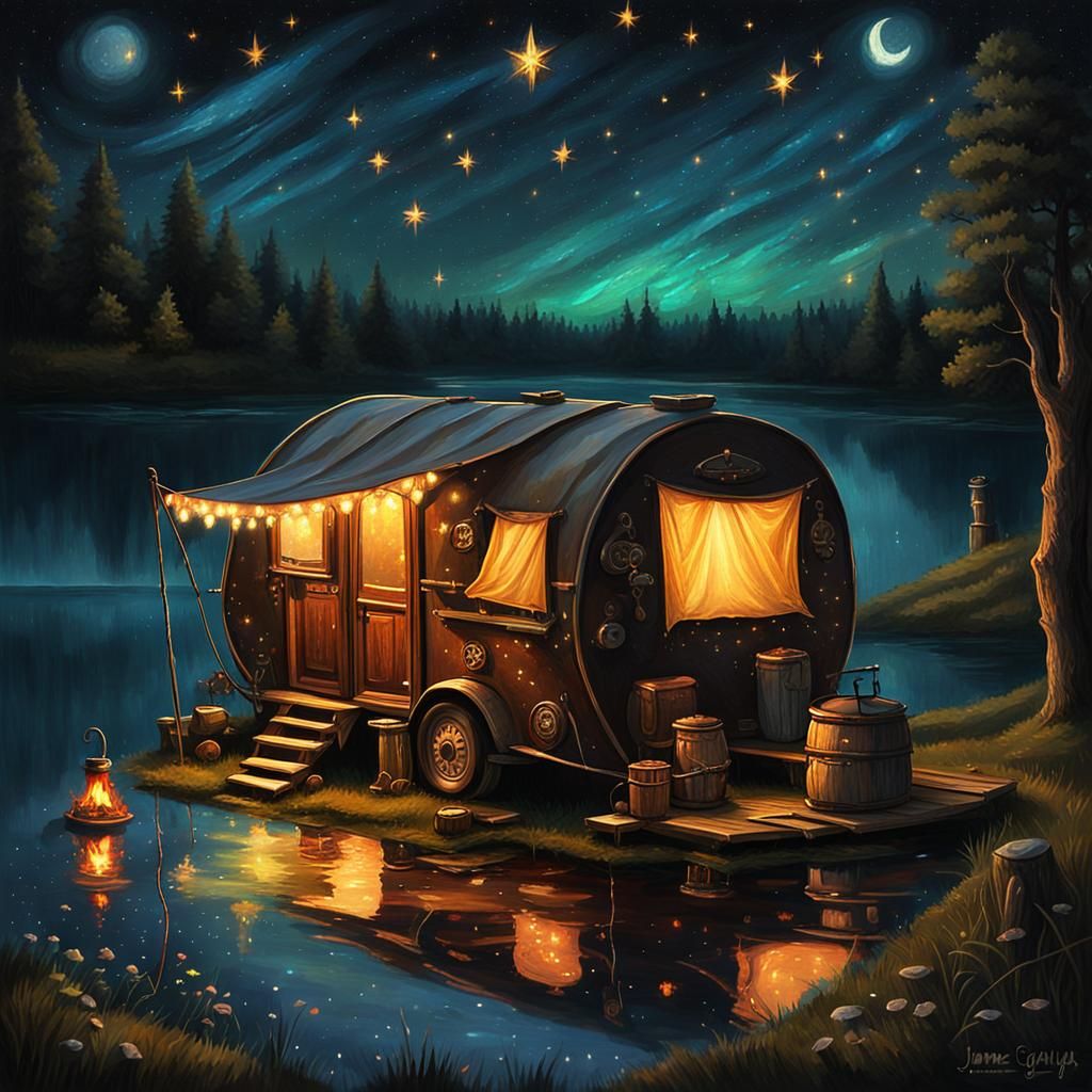 Steampunk Gypsy Caravan at Mystical Lake