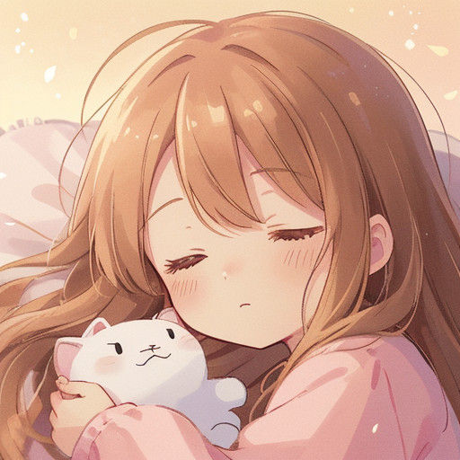 Serene Anime Portrait in Soft Golden Hour Lighting