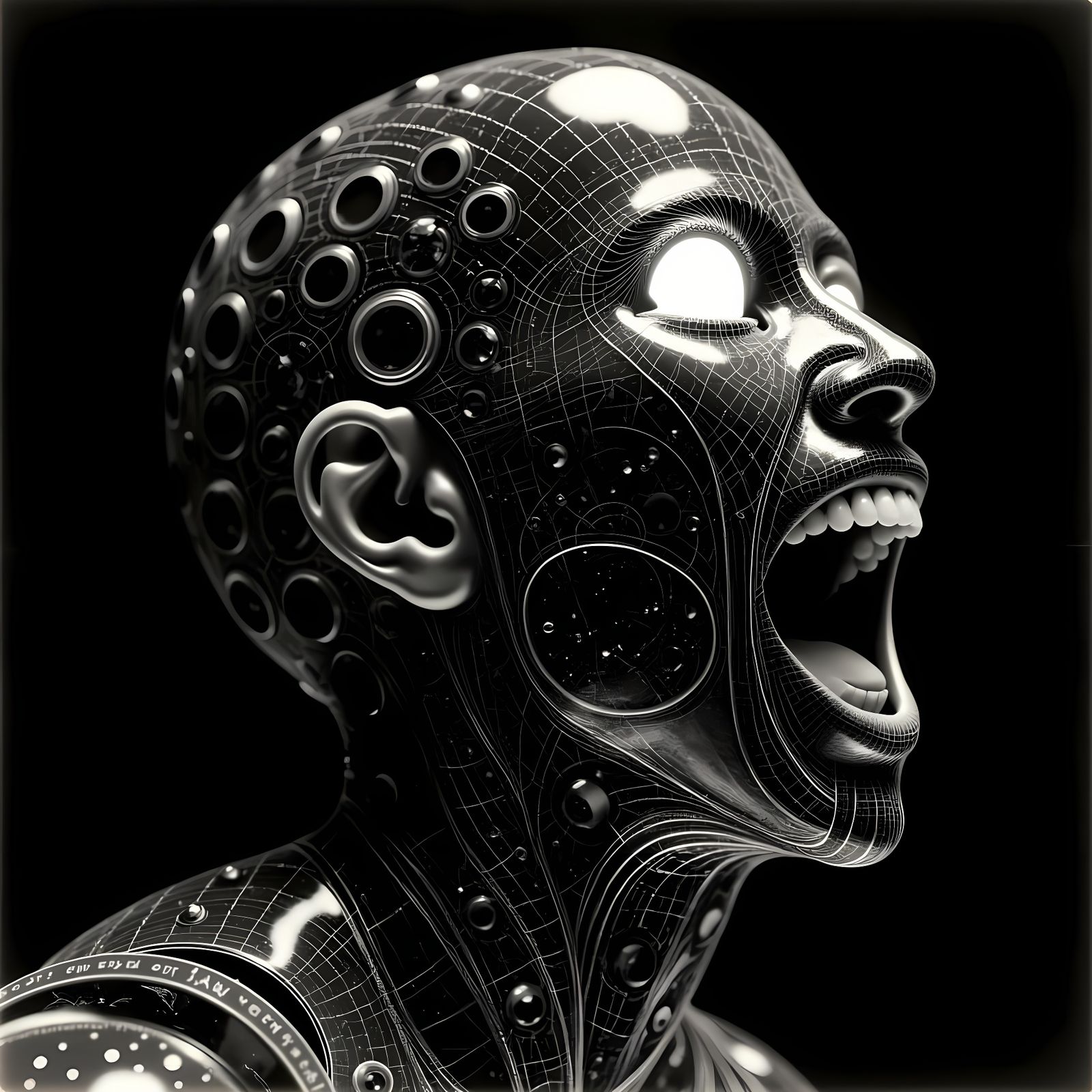 Cybernetic Avatar in Radiant Agony