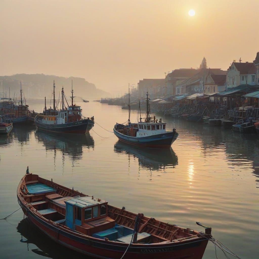 Fishing Boats Return at Golden Hour
