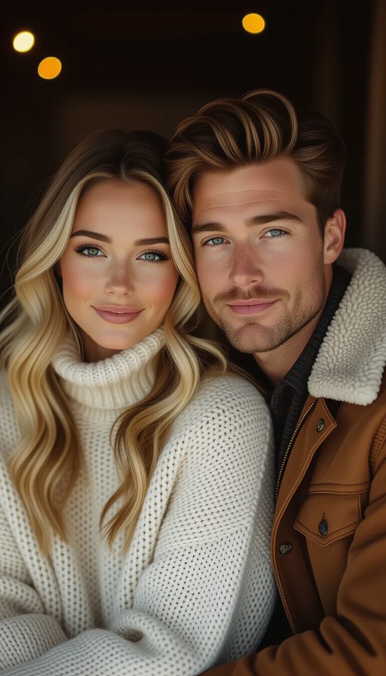 Romantic Couple Portrait with Soft Lighting