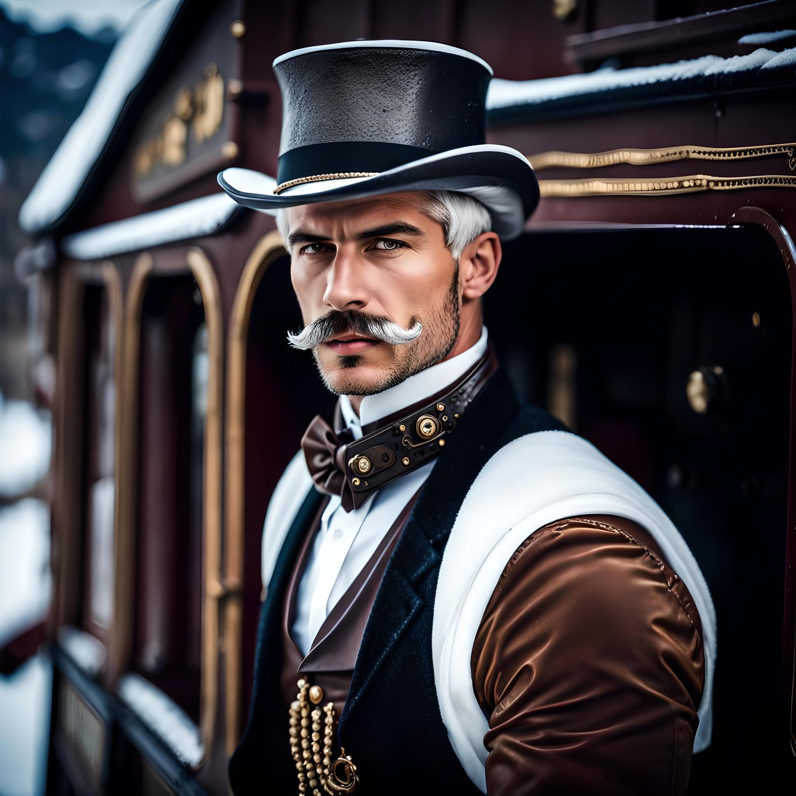 Steampunk Man on the Orient Express
