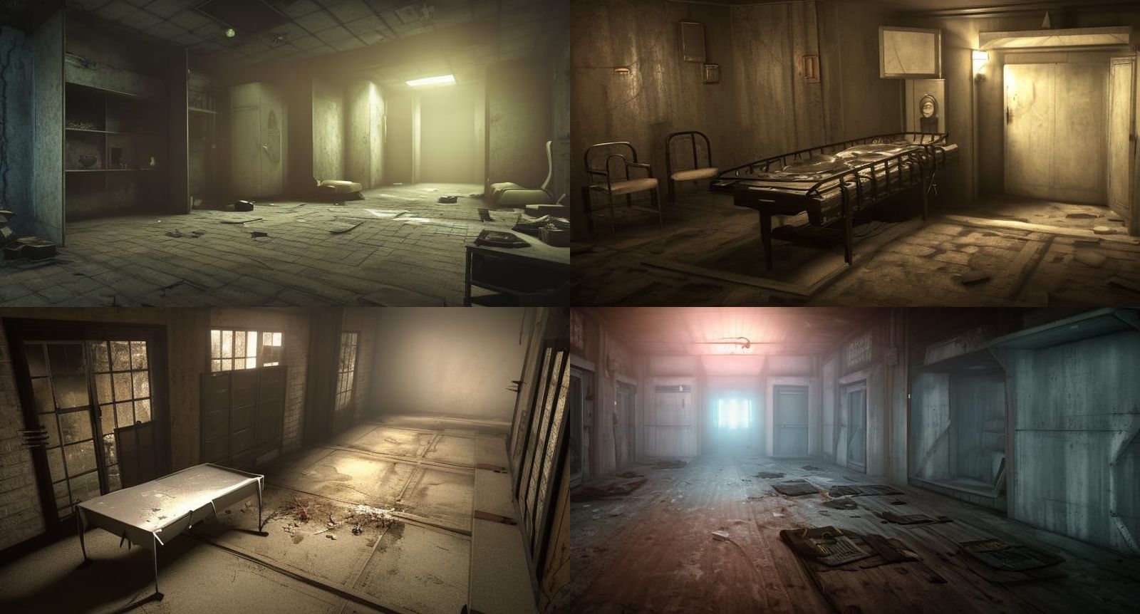 Abandoned Morgue in Liminal Space Style