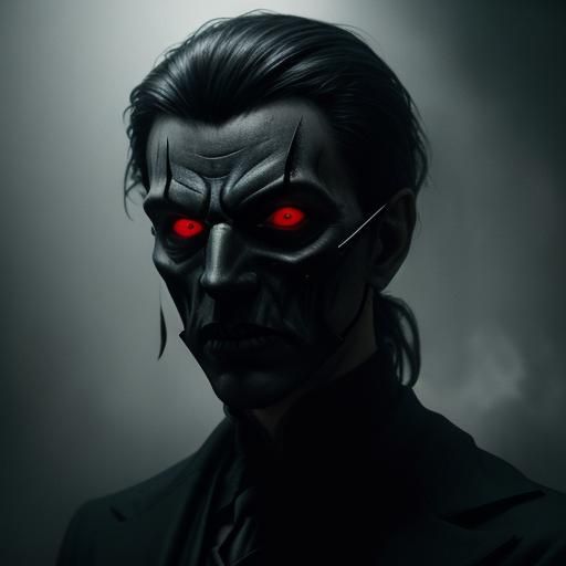 Sinister Jester Portrait in Gothic Horror Style