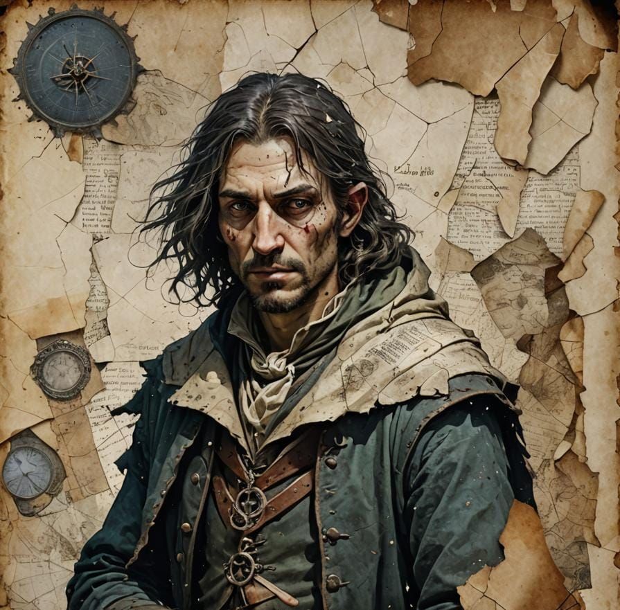 Fragmented Portrait of a Medieval Alchemist