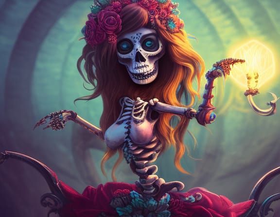 Cute Skeleton Character with Intricate Details