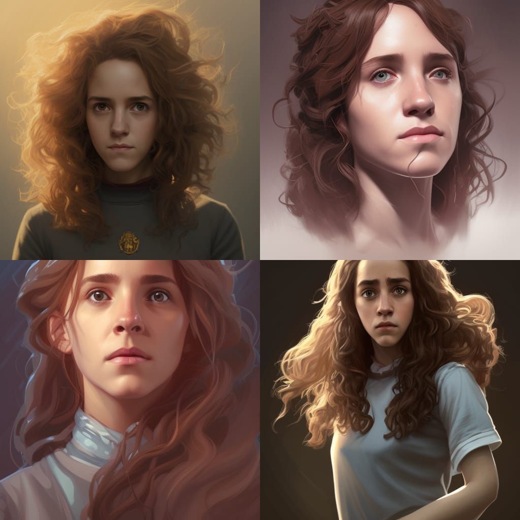 Hermione Granger Portrait in Art Nouveau Style