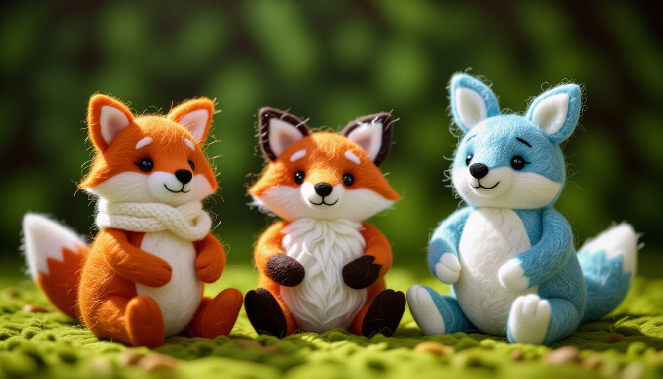 Cute Felted Animals: A Study in Texture