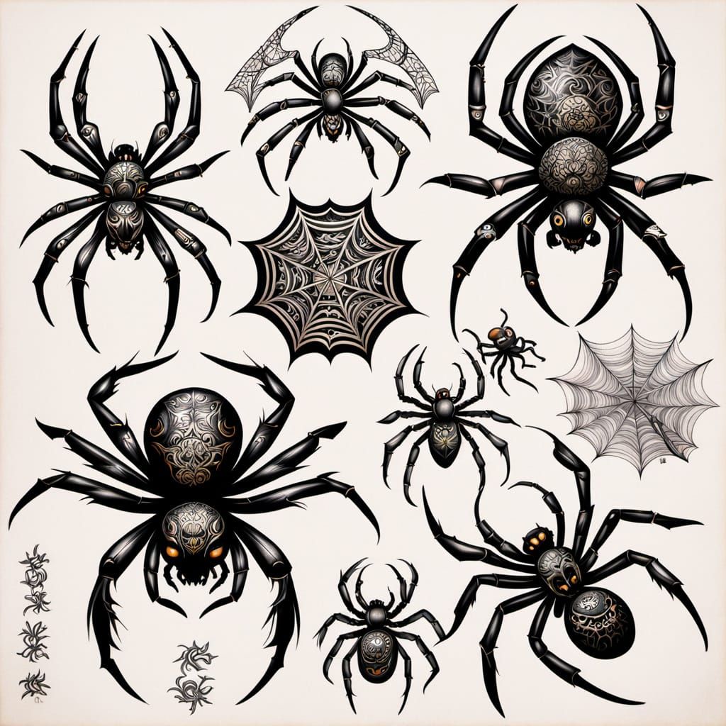 Spider Tattoo Designs in Sfumato Technique