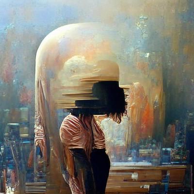 Faceless Figure in Oil Painting Style