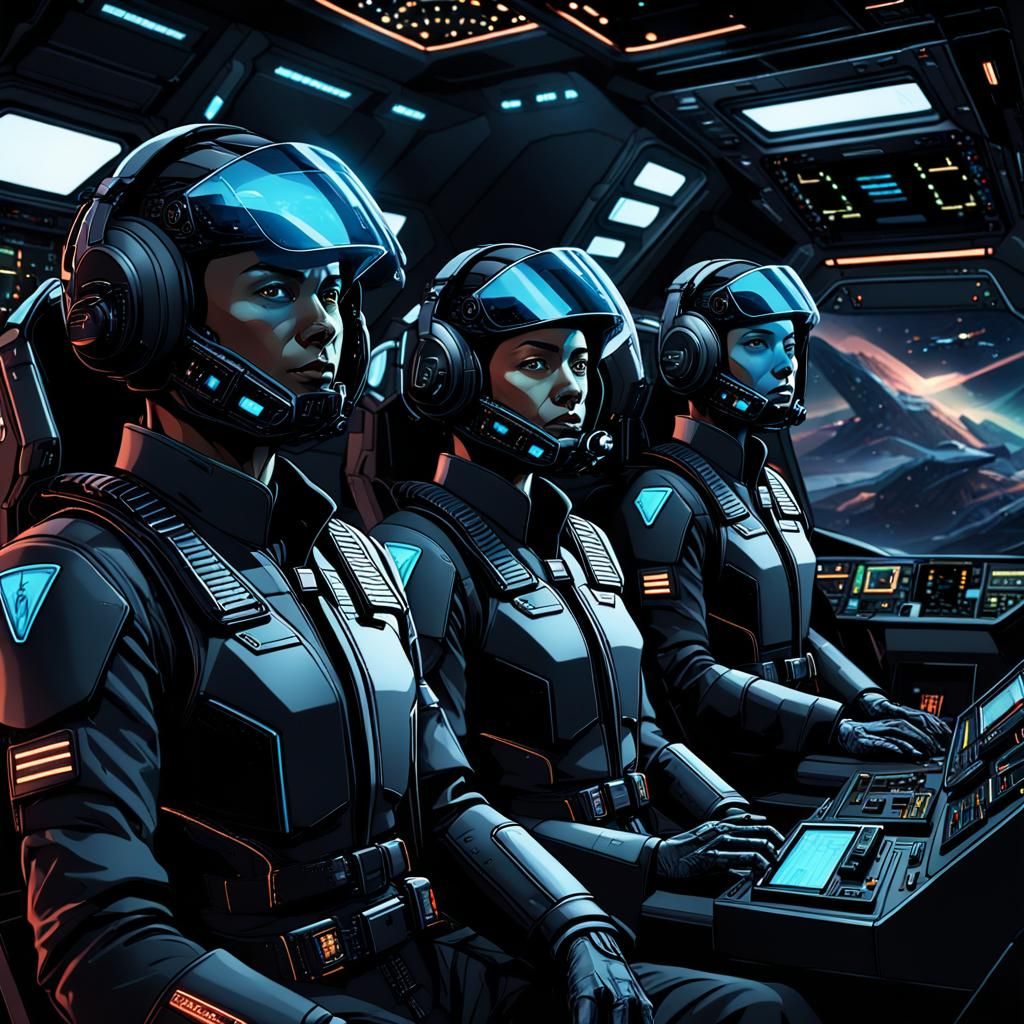 Vulcan Stealth Fighter Crew in Cramped Cockpit