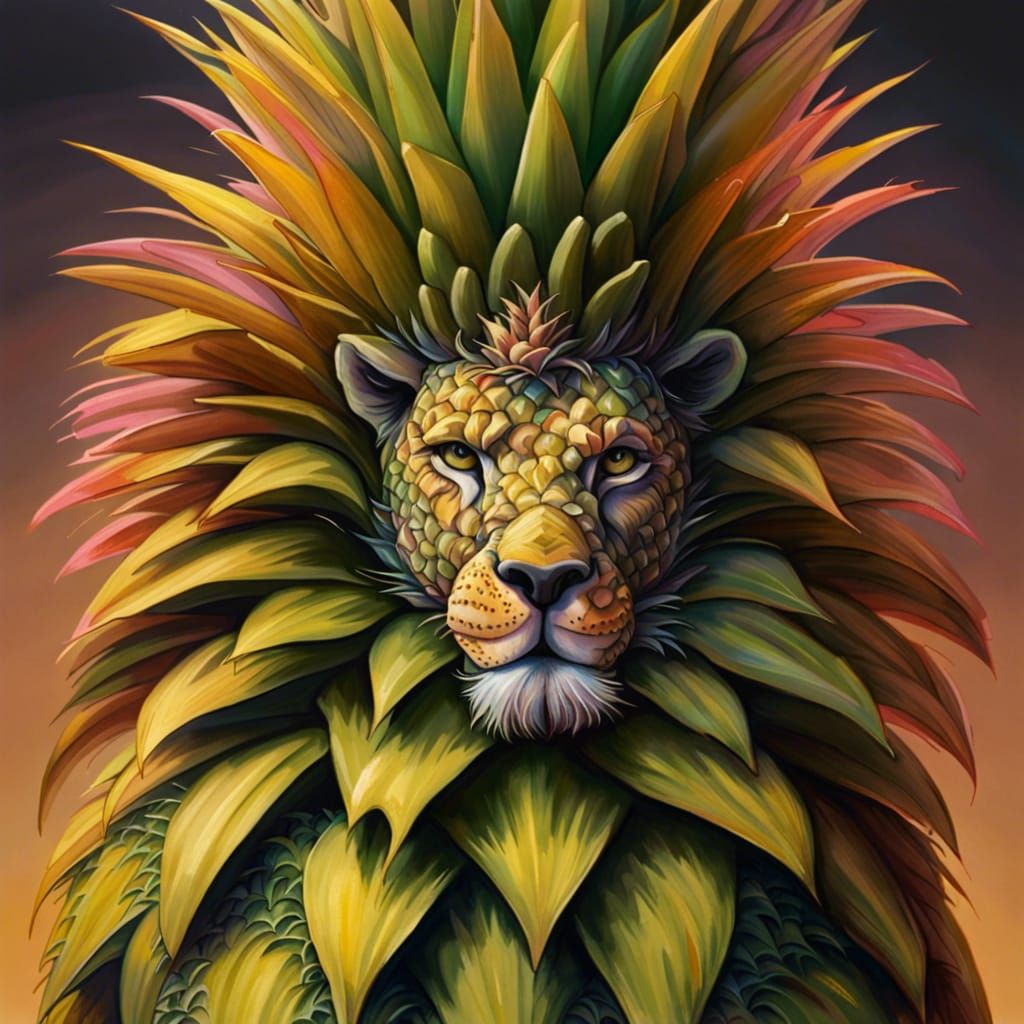 Pineapple Lion: A Detailed AI Generated Image