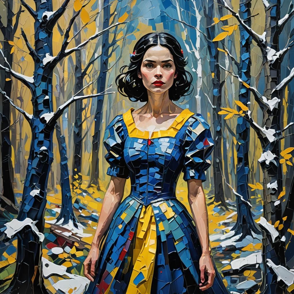 Snow White in Neo-Expressionist Impasto Painting
