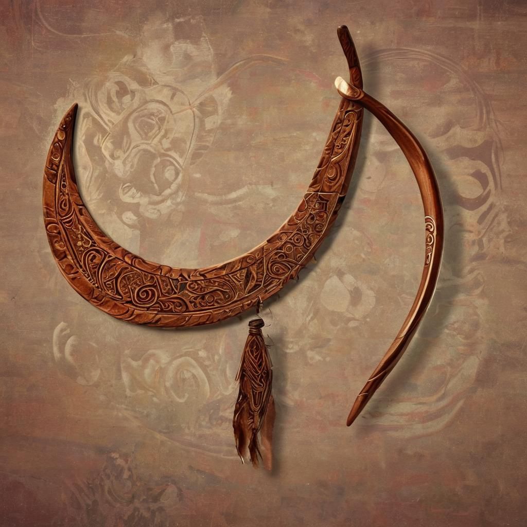 indigenous boomerang with voodoo like powers, tribal, extra ...