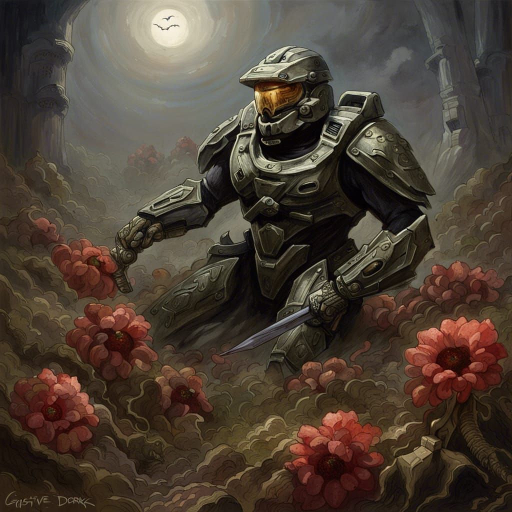 Horrific Halo Spartan Devoured by Floral Nightmare