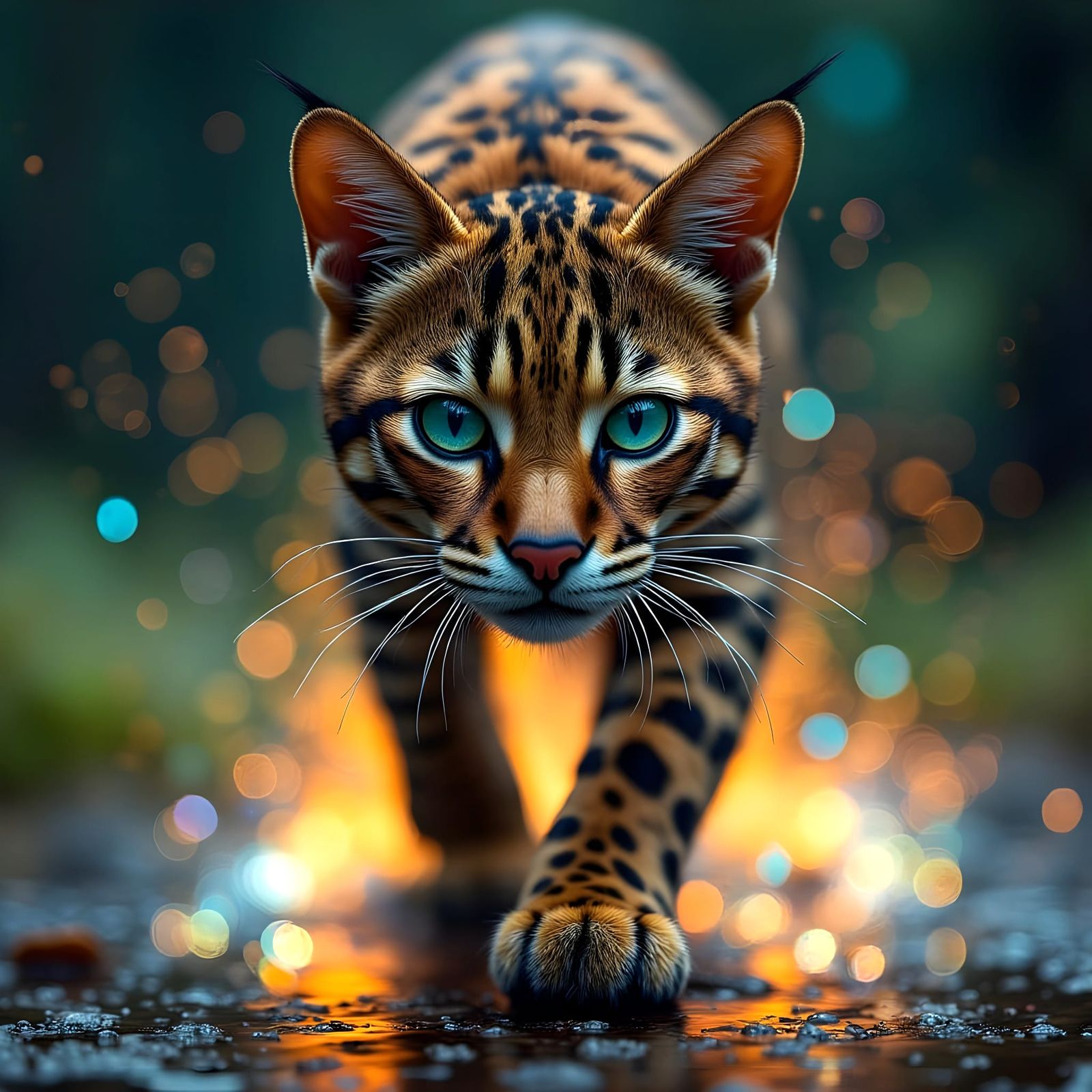 Hyperdetailed Margay Cat in Hunting Mode