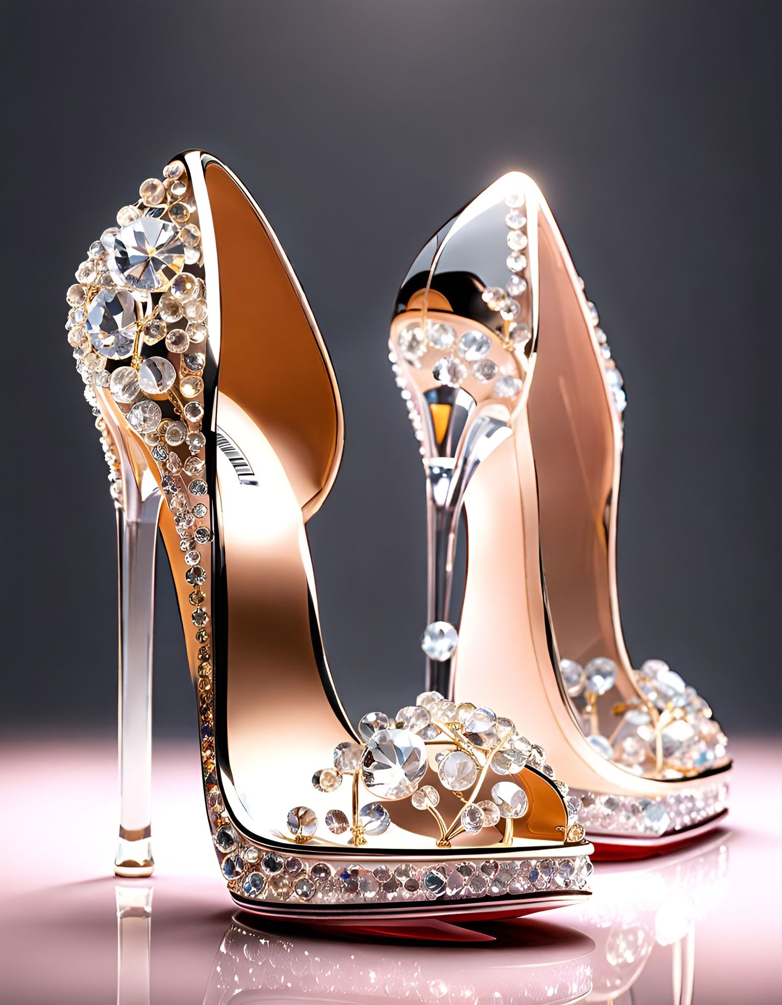 Elegant Crystal High-Heels with Advanced Lighting