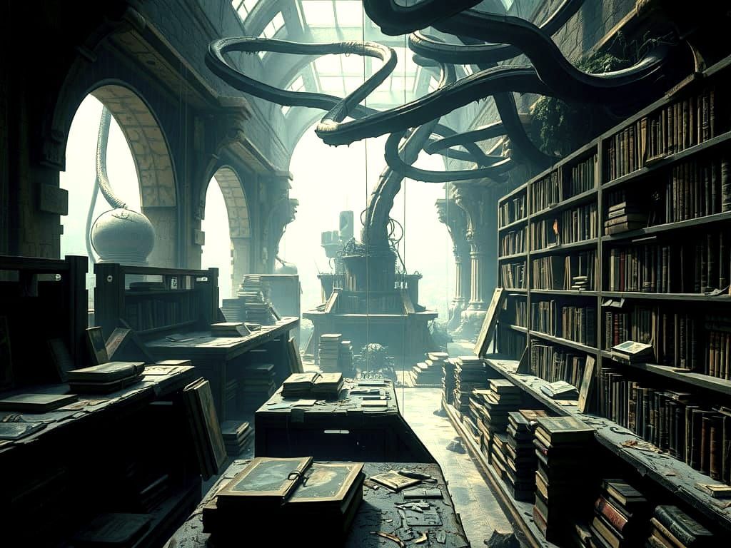 Abandoned Galactic Library on a Forgotten World