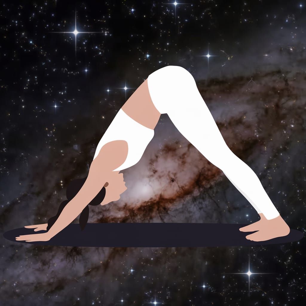 Yoga Pose Against the Cosmic Background