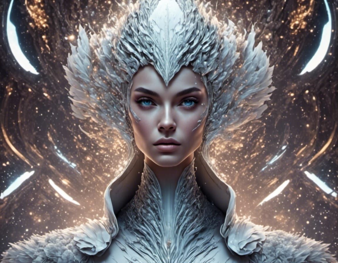 Athletic Woman in Spacesuit in Futuristic Spaceship