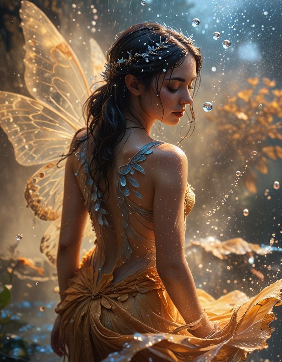 Ethereal Water Fairy With Butterfly Wings