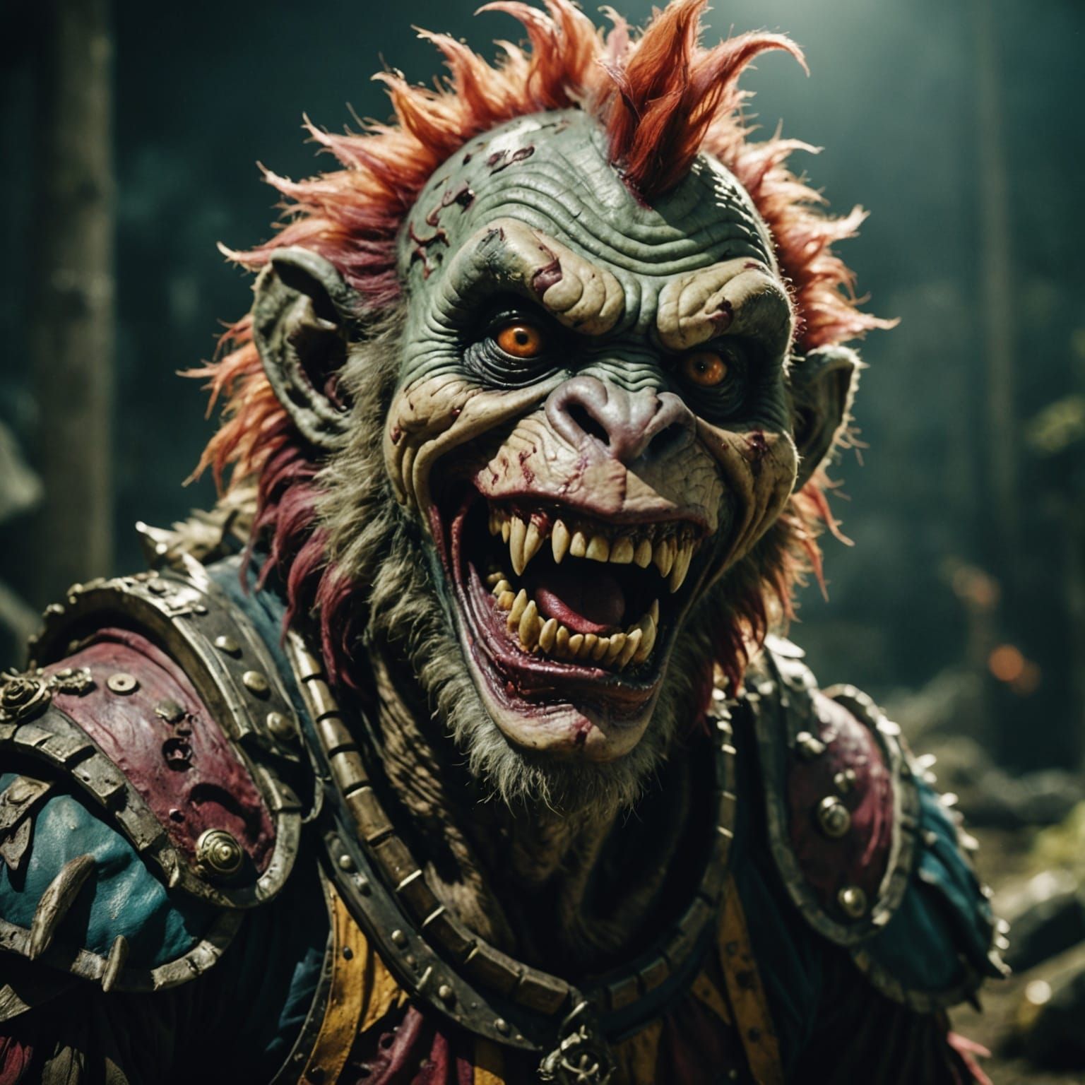 Cinematic Zombie Hybrid Creature Grinning Maniacally