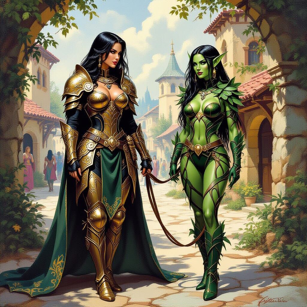 Fantasy Paladin in Frazetta-Style Oil Painting