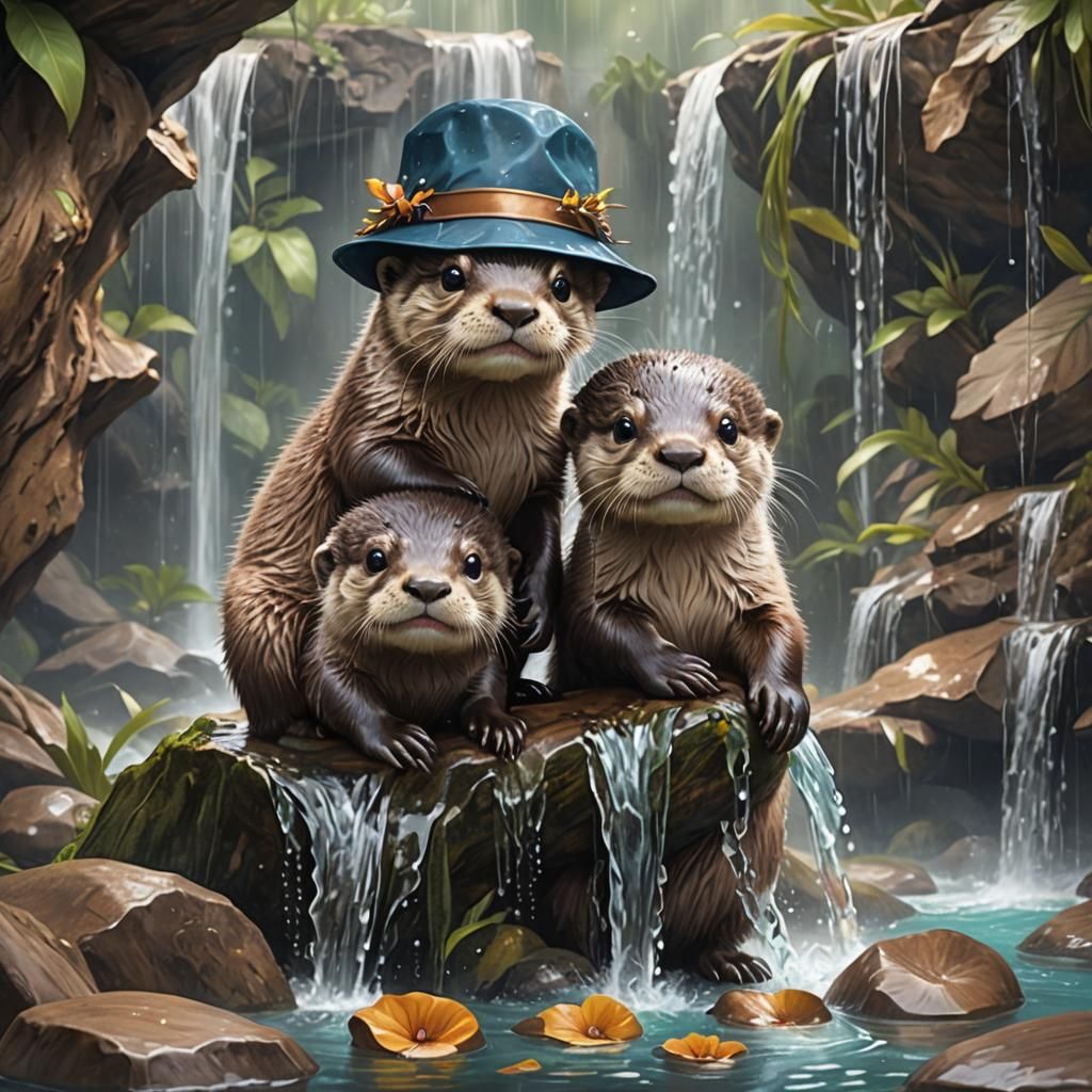 Happy otters