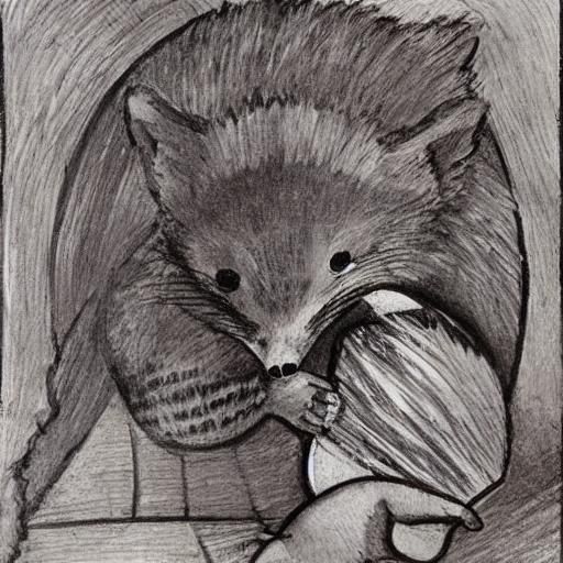 Hedgehog Attacks Fox: Barlach, Mondrian, Serebriakova Style