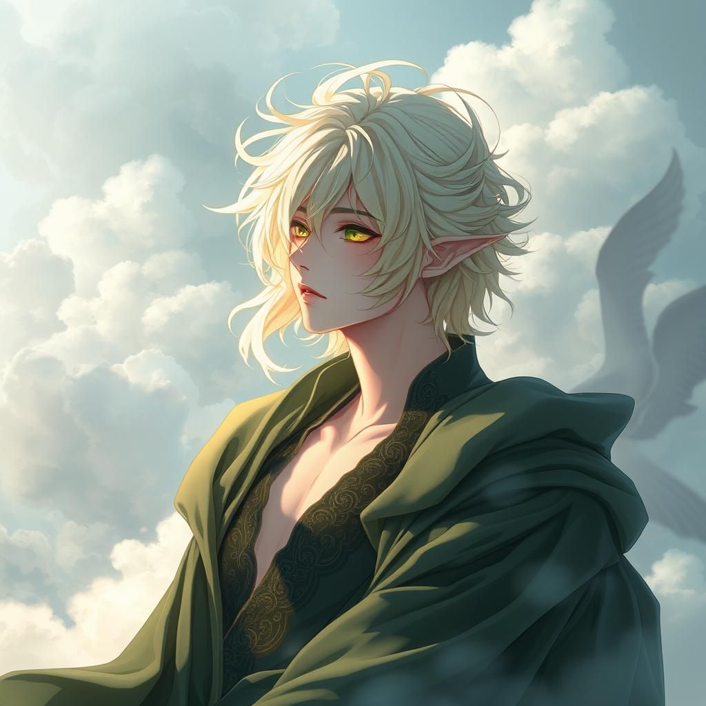 Serene Cloud Sylph in Anime Style Concept Art