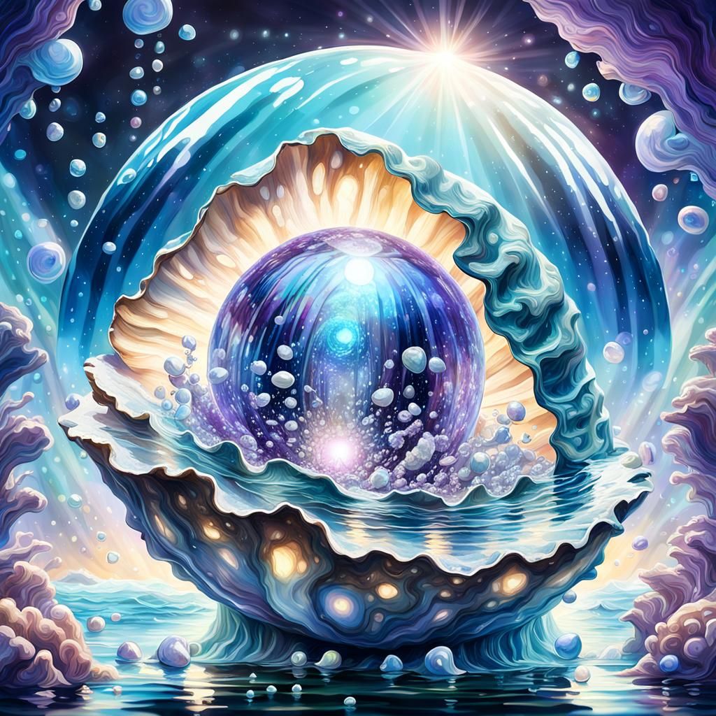 Bioluminescent Pearl Globe in Oyster Shell: Concept Art