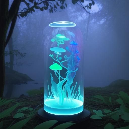 Magical Forest Bioluminescence with Realistic Elements