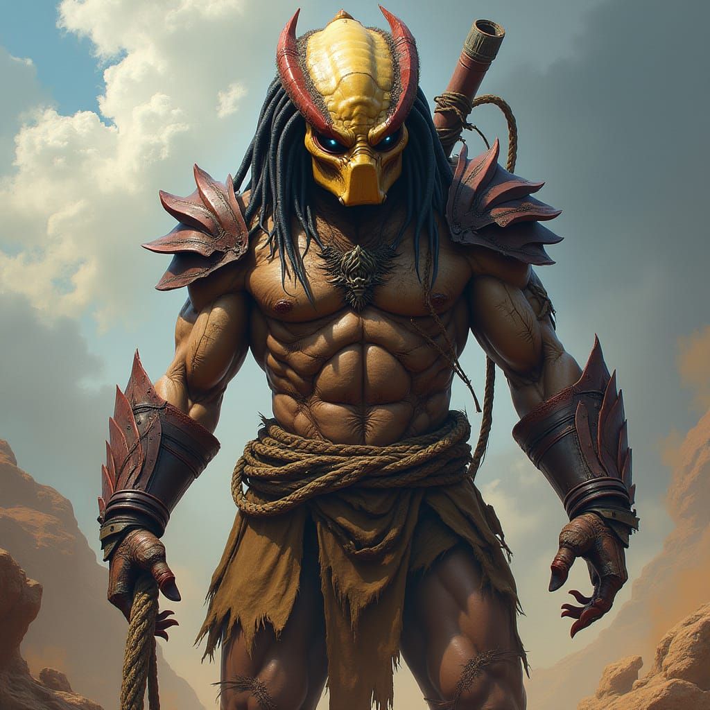 Three-Eyed Predator in Fantasy Concept Art Style