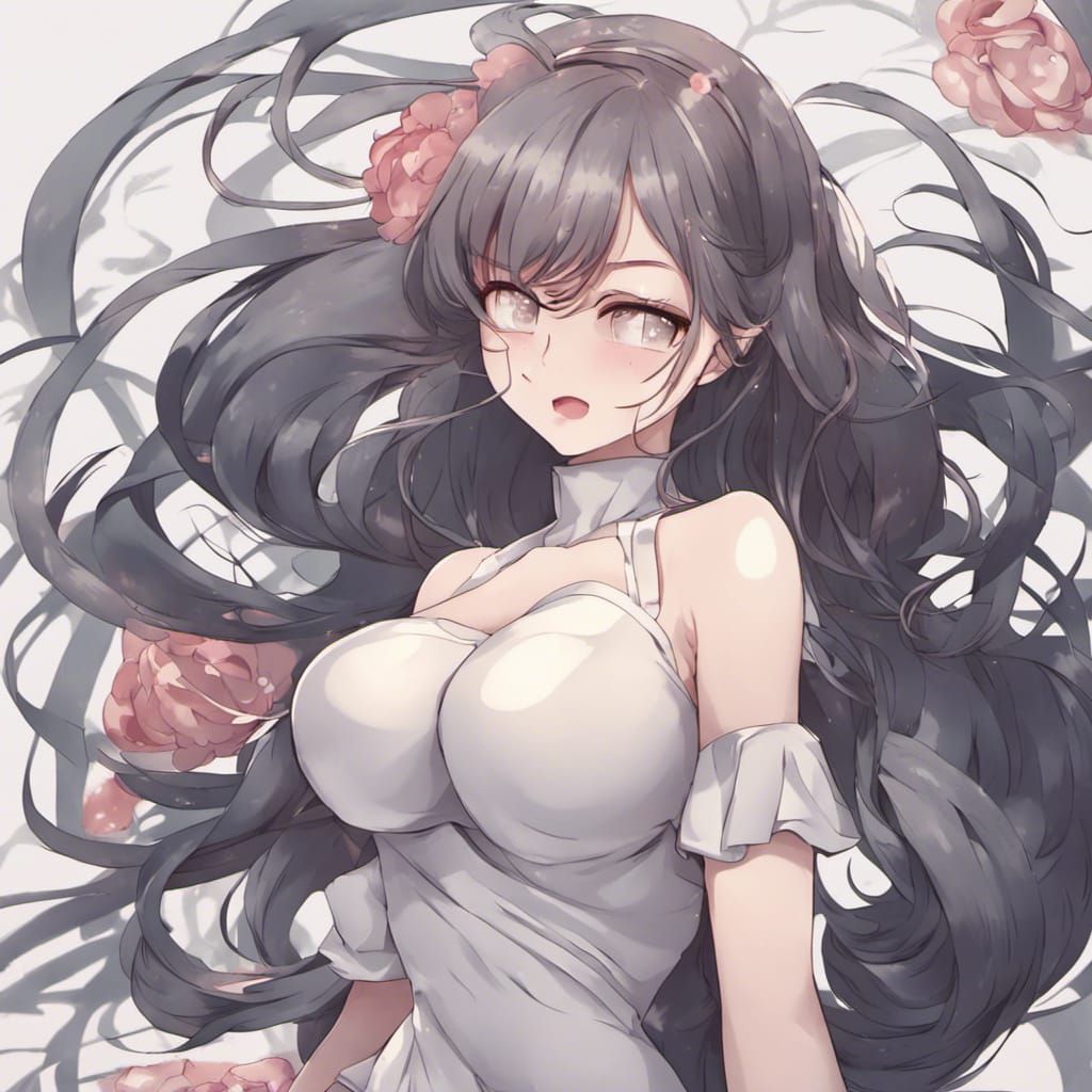 Beautiful Curvy Anime Woman in Key Visual Style