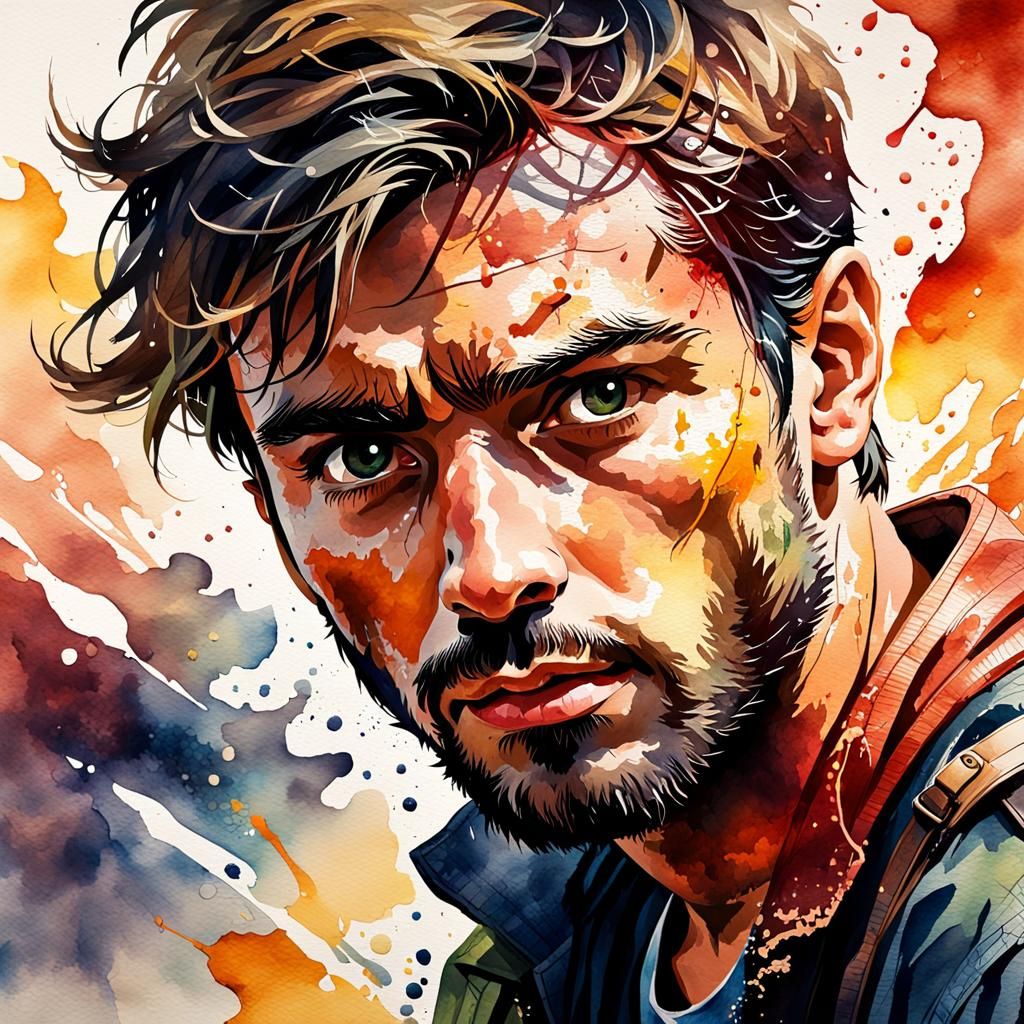 Watercolor Adventurism in Warm Colors, Sharp Detail